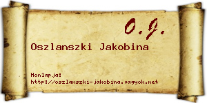 Oszlanszki Jakobina névjegykártya